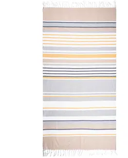 Ručníky Trade Concept Osuška Fouta s třásněmi Stripes yellow, 90 x 170 cm
