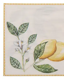 Ubrousky Papírové ubrousky s citróny Lemons & Leafs - 33*33 cm (20ks) Clayre & Eef LEL73