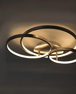 Stropni svitidla Moderní ocelové stropní svítidlo včetně LED a stmívače - Rondas