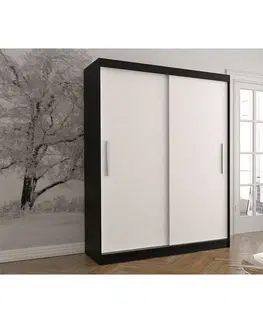 Šatní skříně Idzczak Meble Šatní skříň VISTA 04 150 cm černá/bílá, varianta bez osvětlení