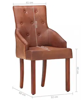 Židle Jídelní křeslo 4 ks pravá kůže Dekorhome Černá