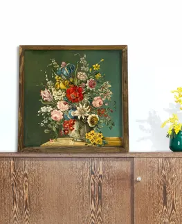 Obrazy Wallity Nástěnný obraz Hyflowers 50x50 cm zelený