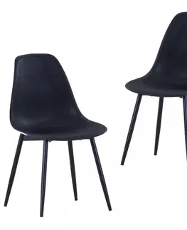 Židle Jídelní židle 2 ks plast / kov Dekorhome Černá