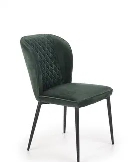 Židle HALMAR Designová židle Olivie tmavě zelená