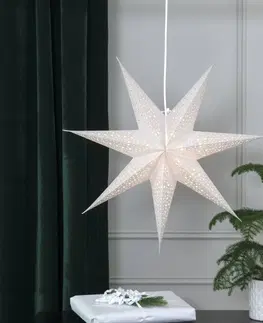 Vánoční světelná hvězda STAR TRADING Papírová hvězda Blinka bez osvětlení Ø 60 cm, bílá