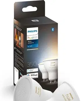 LED žárovky PHILIPS HUE Hue Bluetooth LED White Ambiance set 2ks žárovek Philips 8719514340121 GU10 2x4,3W 2x350lm 2200-6500K bílé stmívatelné