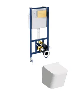 Záchody OMNIRES FONTANA WC set WC 4v1, bílá lesk, zlatá lesk FONTANASETBPGL