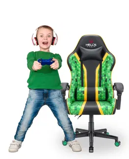 Herní křesla Dětská hrací židle HC - 1005 HERO Minecraft