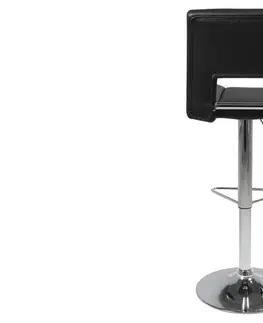 Barové židle Dkton Designová barová židle Nerine černá a chromová-ekokůže