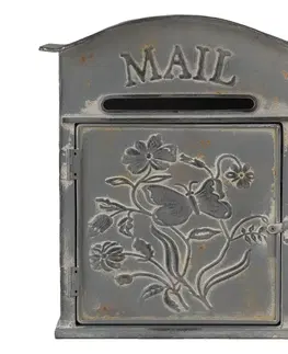 Poštovní schránky Šedá retro poštovní schránka Mail - 26*10*31 cm Clayre & Eef 6Y4238