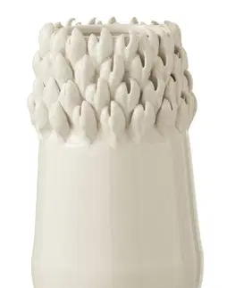 Dekorativní vázy Krémová keramická váza Ibiza white - Ø 14*27cm J-Line by Jolipa 13003
