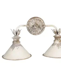 Svítidla Krémová kovová nástěnná vintage lampa Blow - 56*30*33 cm Clayre & Eef 6LMP683