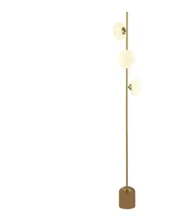 Lampy Searchlight Searchlight EU94040-3GO - Stojací lampa PEBBLE 3xG9/33W/230V mosaz 