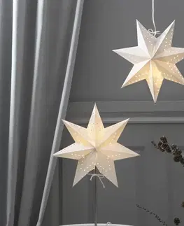 Vánoční světelná hvězda STAR TRADING Papírová hvězda Bobo, 7cípá v bílé barvě Ø 34 cm