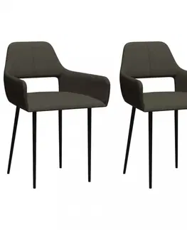 Židle Jídelní židle 2 ks látka / kov Dekorhome Černá