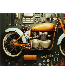 Skleněné obrazy KARE Design Skleněný obraz Garage Motorbike 60x80cm