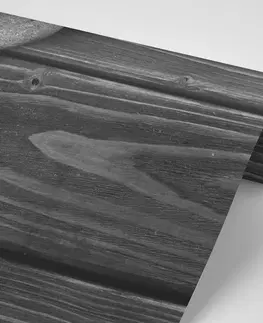 Samolepící tapety Samolepící fototapeta černobílé kameny na dřevě