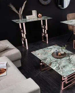 Jídelní stoly LuxD Designový jídelní stůl Salus 200 cm tyrkysový - vzor mramor