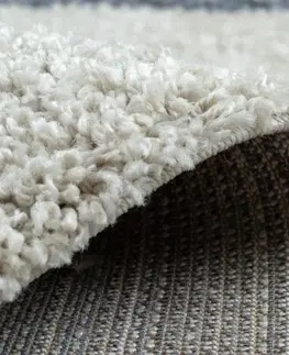 Koberce a koberečky Dywany Lusczow Kusový shaggy koberec BERBER MEKNES krémový, velikost 180x270