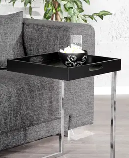 Luxusní a designové příruční stolky Estila Moderní stylový příruční stolek Ciano černý