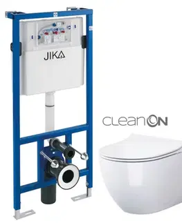 WC sedátka předstěnový instalační systém bez tlačítka + WC CERSANIT ZEN CLEANON + SEDÁTKO H895652 X HA1