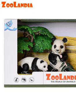 Hračky MIKRO TRADING - Zoolandia panda s mláďaty a doplňky v krabičce