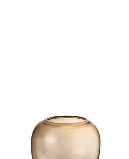 Dekorativní vázy Světle hnědá skleněná váza / svícen Brown L - 20,5*20,5*19 cm J-Line by Jolipa 3692