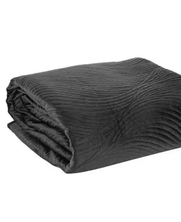 Jednobarevné přehozy na postel Kvalitní prošívaný přehoz v černé barvě