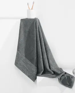 Ručníky Bavlněný ručník AmeliaHome Aria grafitový, velikost 50x90