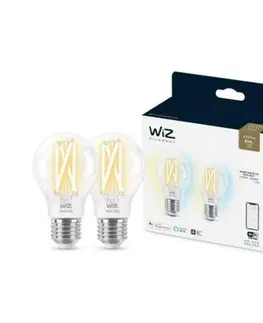 LED žárovky WiZ SET 2x LED žárovka E27 A60 Filmant 7W (60W) 806lm 2700-6500K IP20, stmívatelné