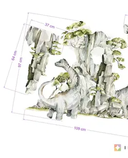Samolepky na zeď Dětské samolepky na zeď - Dinosauři ve Skalistých horách
