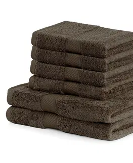 Ručníky DecoKing Sada ručníků a osušek Bamby hnědá, 4 ks 50 x 100 cm, 2 ks 70 x 140 cm