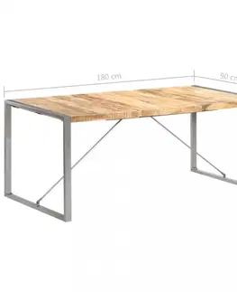 Jídelní stoly Jídelní stůl hnědá / šedá Dekorhome 180x90x75 cm