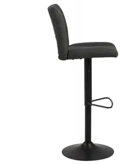 Barové židle Actona Otočná barová židle Sylvie tmavě šedá/černá