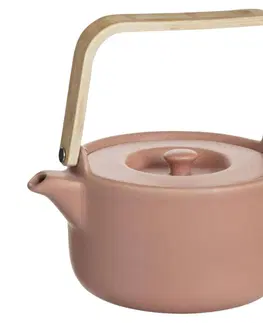 Čajníky DekorStyle Konvice na čaj se sítkem Natural 800 ml růžová