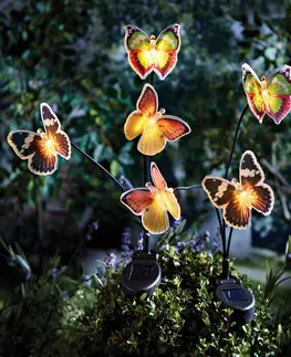 Svíčky a světelné dekorace 2 LED zápichy Motýl