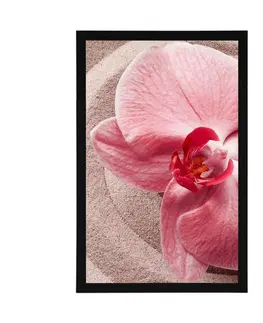 Feng Shui Plakát mořský písek a růžová orchidej