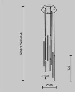 Designová závěsná svítidla MAYTONI Závěsné svítidlo Light stick 3000K 46W MOD236PL-L54BS3K