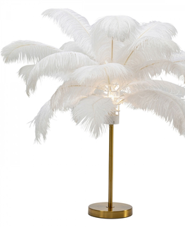 Designové stolní lampy a lampičky KARE Design Stolní lampa Feather Palm - bílá, 60cm