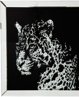 Zarámované obrazy KARE Design Zarámovaný obraz Mirror Leopard 80x80cm