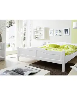 Manželské postele Postel Rita Masiv Bílá 140x200 Cm