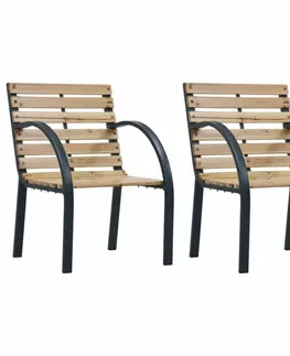 Zahradní křesla a židle Zahradní židle 2 ks dřevo / ocel Dekorhome Šedá