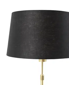 Stolni lampy Stolní lampa zlatá / mosazná s odstínem černého lnu 35 cm - Parte