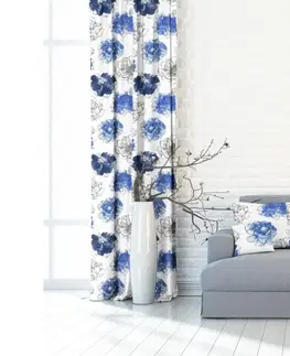 Závěsy Forbyt, Závěs dekorační nebo látka, New York Deko růže, modrá,  150 cm 150 cm