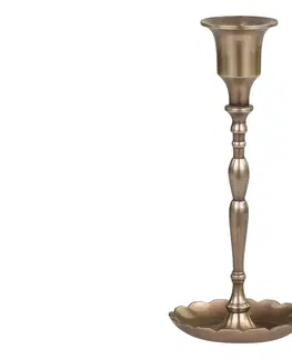 Svícny Mosazný antik kovový svícen na úzkou svíčku - 8*16cm Chic Antique 71059913 (71599-13)