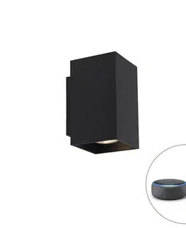 Nastenna svitidla Moderní inteligentní nástěnná lampa černá včetně 2 WiFi GU10 - Sandy