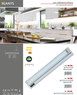 Přisazená nábytková svítidla Ecolite kuchyňské LED svítidlo 10W, CCT, 800lm, 59cm, stříbrná TL2016-CCT/10W
