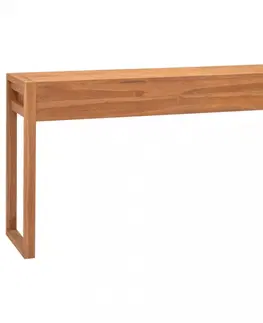 Pracovní stoly Psací stůl se 2 zásuvkami teak Dekorhome 140 cm