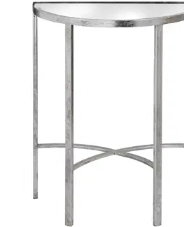 Luxusní a designové příruční stolky Estila Designový zrcadlový půlkruhový stolek