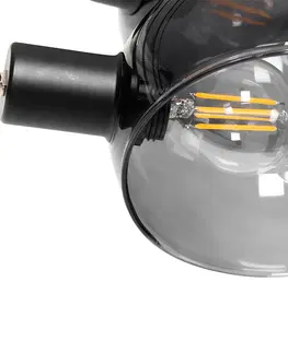 Stojaci lampy Designová stojací lampa černá s kouřovým sklem 5-light - Sixties Marmo